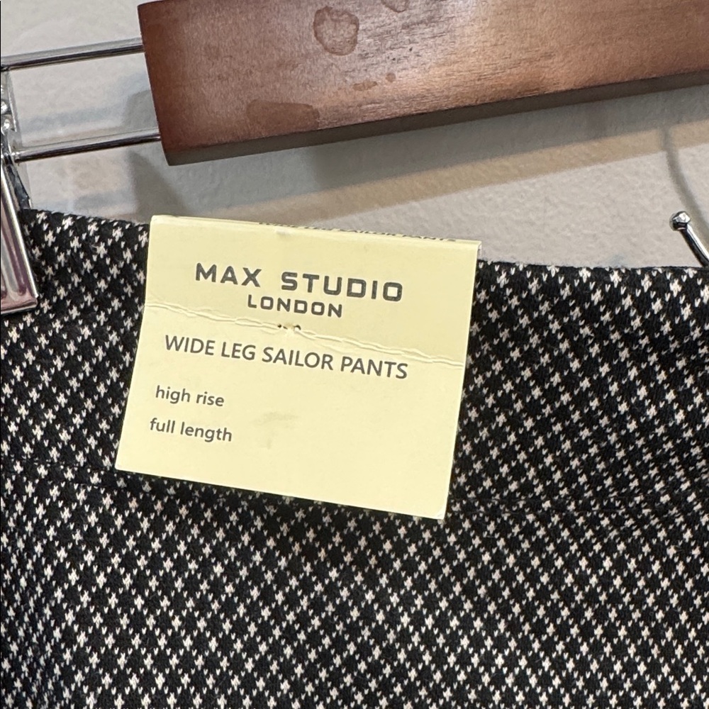 Max Studio Black and White High Rise Sailor Pants NWT - Picture 5 of 6